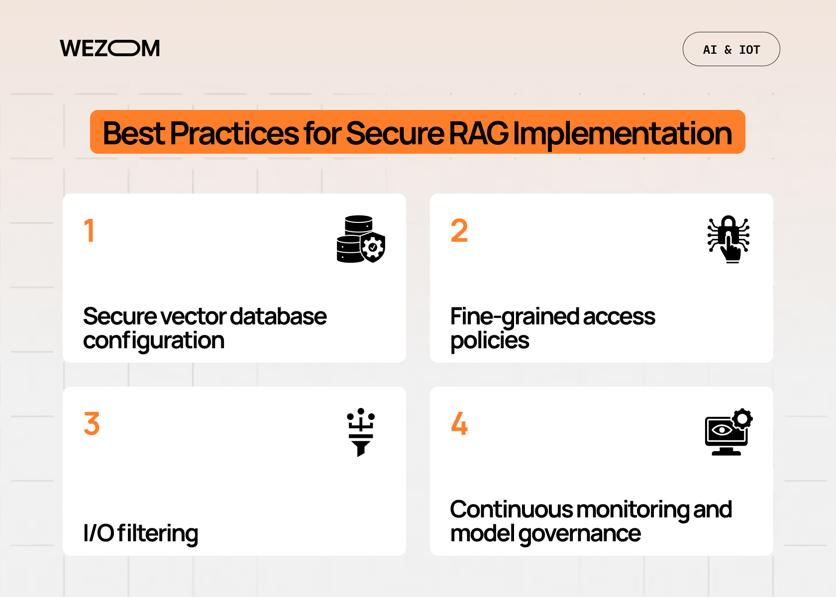 Best practices for secure RAG implementation with vector database security, access policies and monitoring Best practices for secure RAG implementation with vector database security, access policies and monitoring